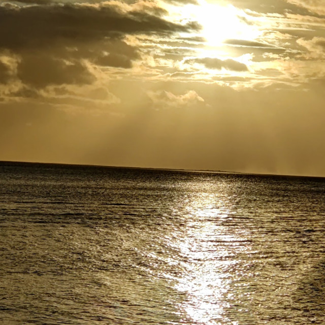 "Bronze Fijian Sunset" stock image