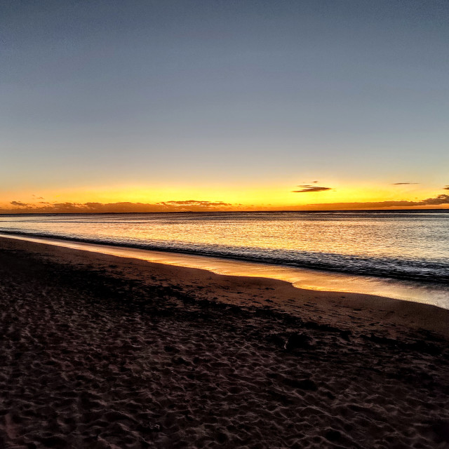 "Vibrant Fijian Sunset 1 (with trees)" stock image