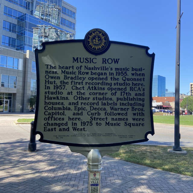 "Music Row plackard- Nashville, TN" stock image