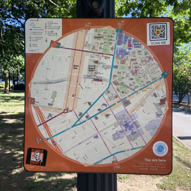 "Tourist walking Map- Downtown Nashville, TN" stock image