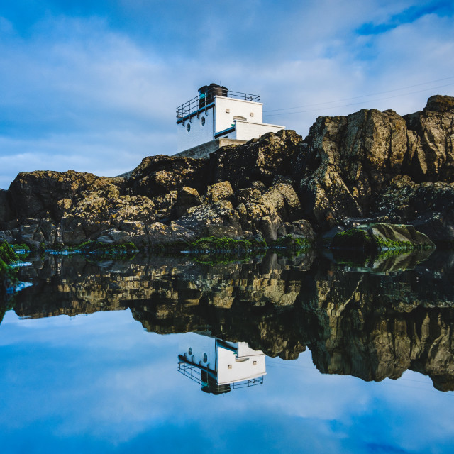 "Bamburgh Lighthouse" stock image