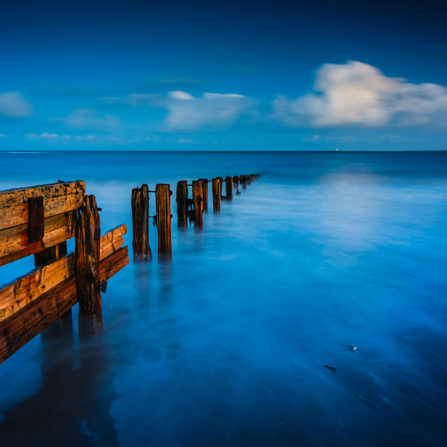 "Groyne at Alnmouth, Northumberland" stock image