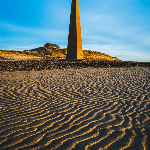 "Beacon at Ross Sands, Northumberland" stock image