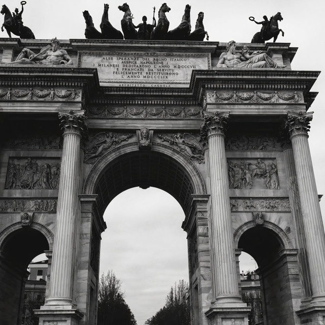 "Milan Arch of Peace" stock image