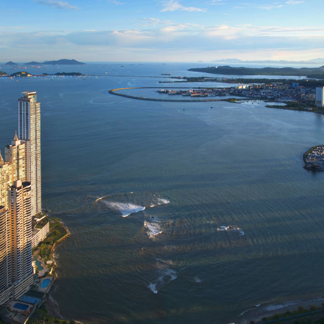 "Vista hacia la Bahia de Panama" stock image