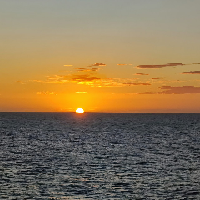 "Setting sun in the southern Caribbean Sea" stock image