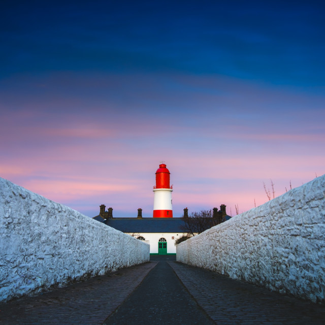 "Souter Lighthouse during the Blue Hour" stock image