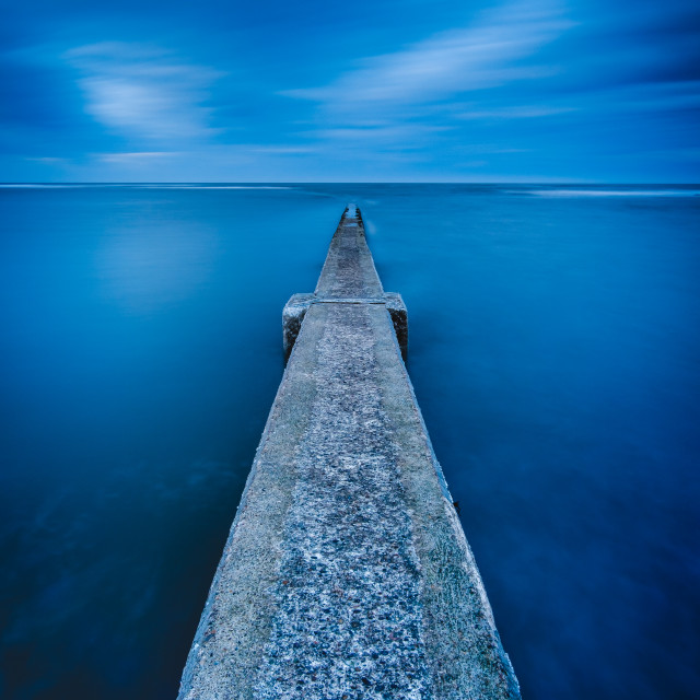 "Concrete Walkway at Cresswell, Northumberland" stock image