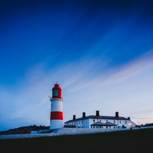 "Souter Lightouse at Twilight" stock image