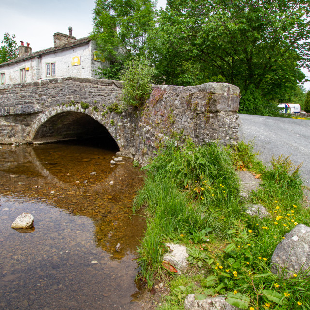 "Malham, Stone Arched Bridge" stock image