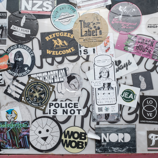 "Stickers" by Duncan Palmer - $18.50 "Stickers" stock image