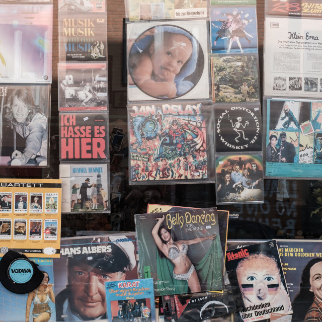 "Records in window" by Duncan Palmer - $18.50 "Records in window" stock image