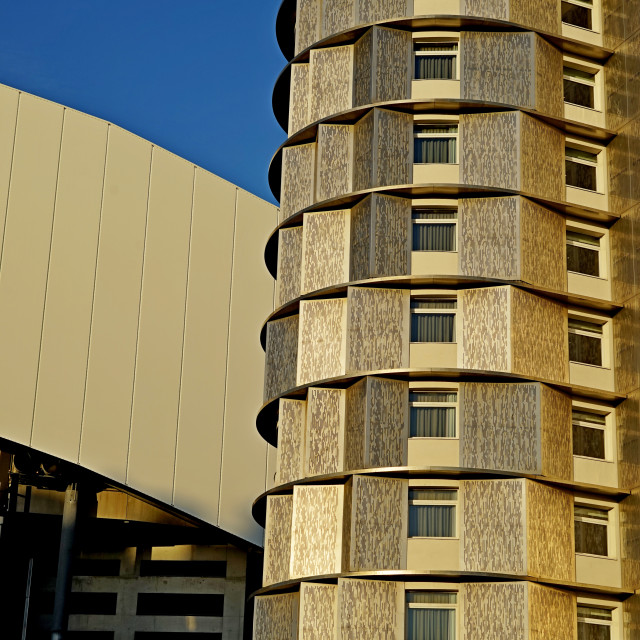 "Hotel by the stadium" by Amit Mendelsohn - £50.00 "Hotel by the stadium" stock image