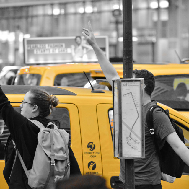 "Getting a taxi in NYC" by Amit Mendelsohn - £50.00 "Getting a taxi in NYC" stock image