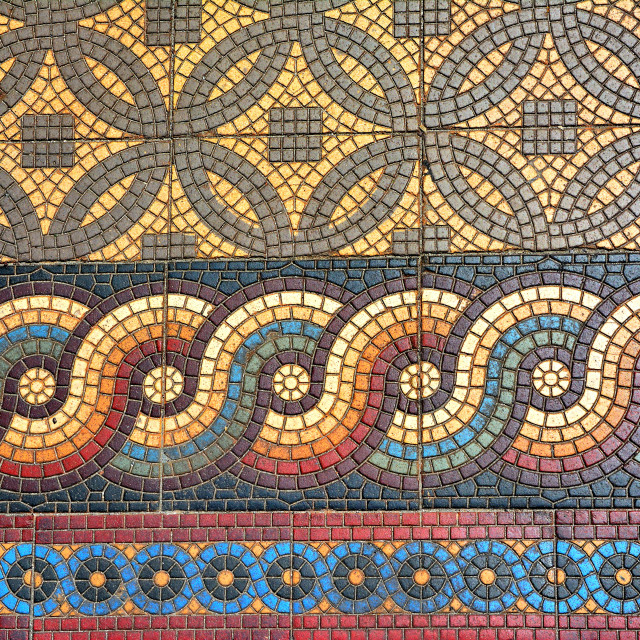 "Decorated floor tiles" by Amit Mendelsohn - £50.00 "Decorated floor tiles" stock image