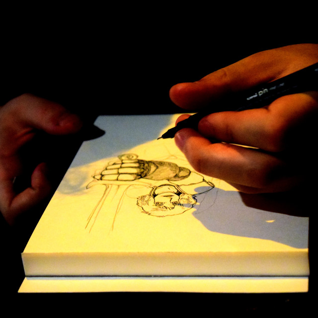 "An artist at work" by Amit Mendelsohn - $62.97 "An artist at work" stock image
