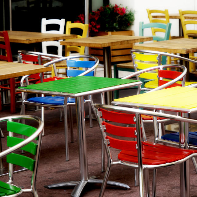 "Colourful restaurant" by Amit Mendelsohn - £50.00 "Colourful restaurant" stock image