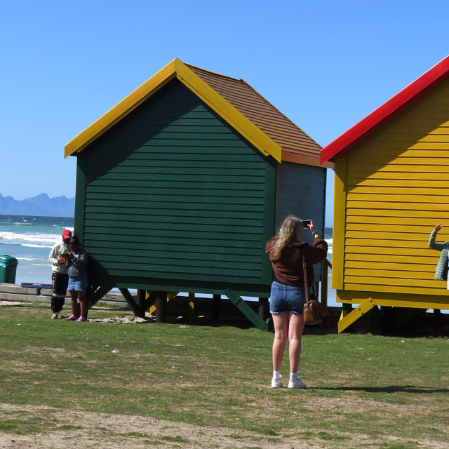 "Muizenburg Huts" stock image