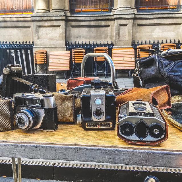 "Vintage cameras" by Tim Constable - £5.00 "Vintage cameras" stock image