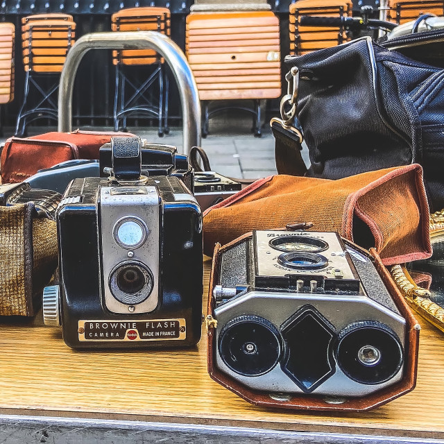 "Vintage cameras" by Tim Constable - £5.00 "Vintage cameras" stock image