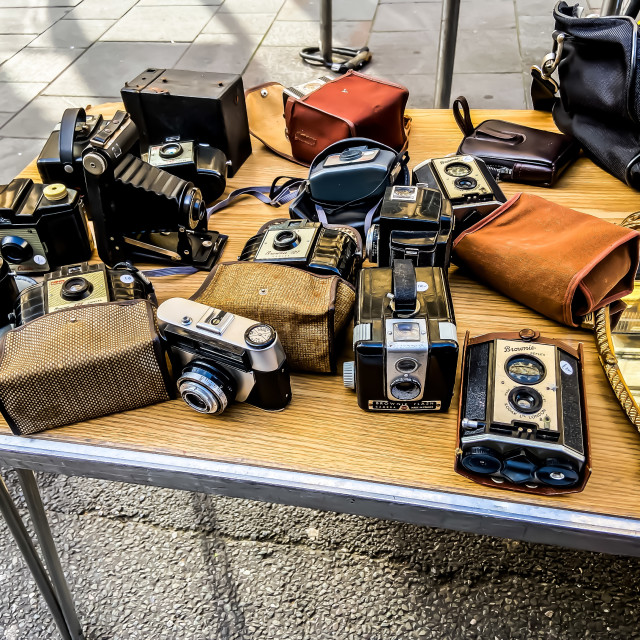 "Vintage cameras" by Tim Constable - £5.00 "Vintage cameras" stock image