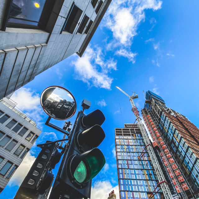 "Building the city" stock image