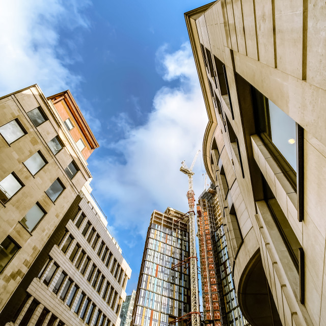 "Building the city" stock image