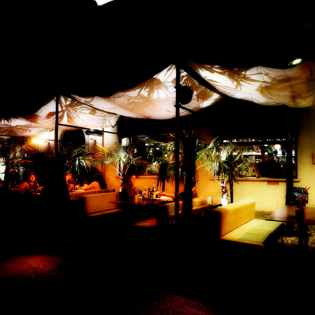 "Restaurant in Como, at night" by Amit Mendelsohn - $60.98 "Restaurant in Como, at night" stock image