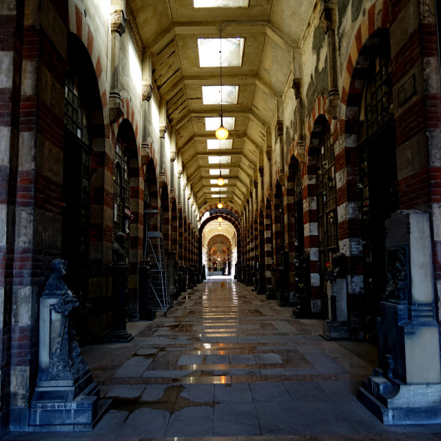 "Milano's cemetery main corridor" stock image