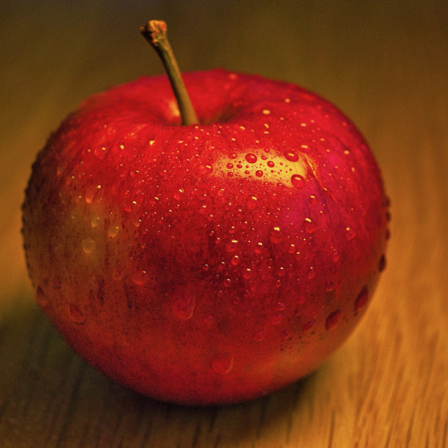 "Dew covered apple" stock image