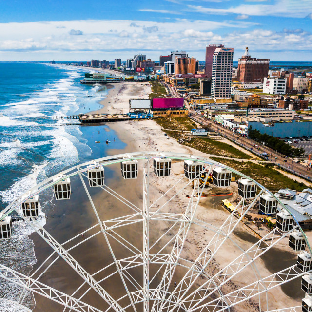 "Atlantic city waterline aerial view" stock image