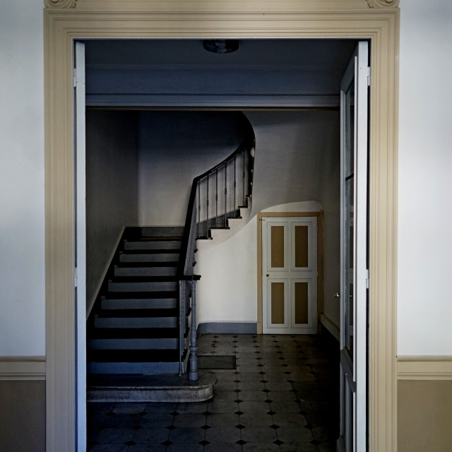 "An entrance to a building" stock image