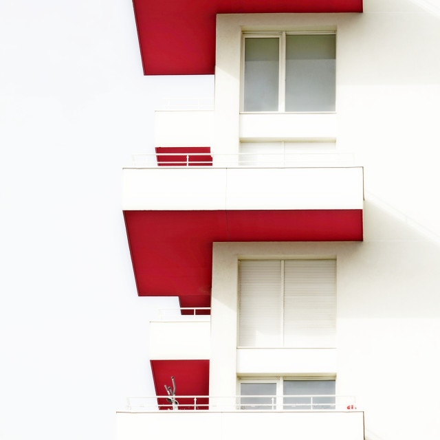 "minimalism in red and white" by Amit Mendelsohn - $60.98 "minimalism in red and white" stock image