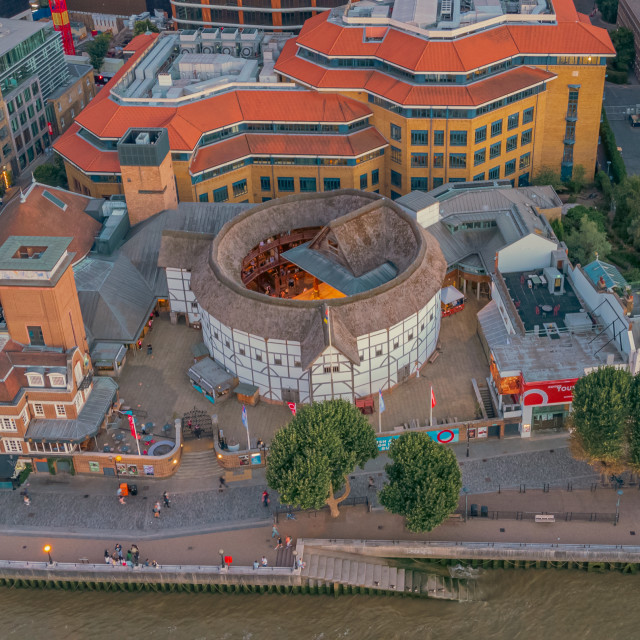 "Shakespeare's Globe Drone Shot" stock image