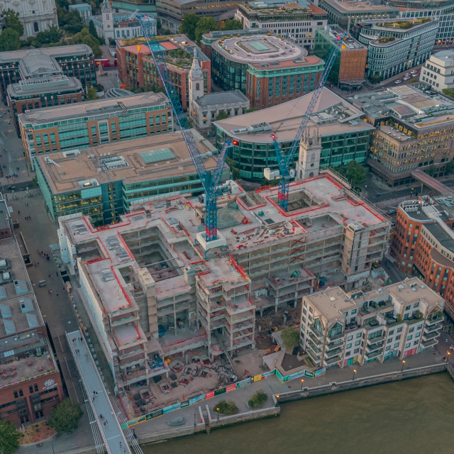 "Millennium Bridge House under construction" stock image