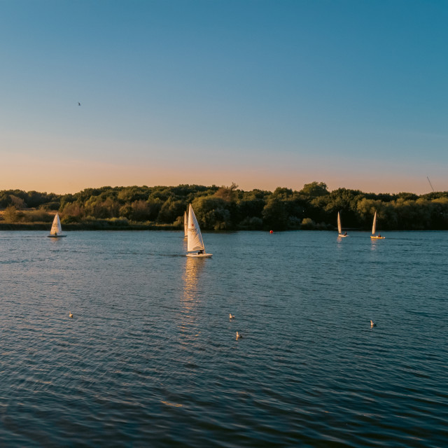 "Sailing on Brent Reservoir" stock image