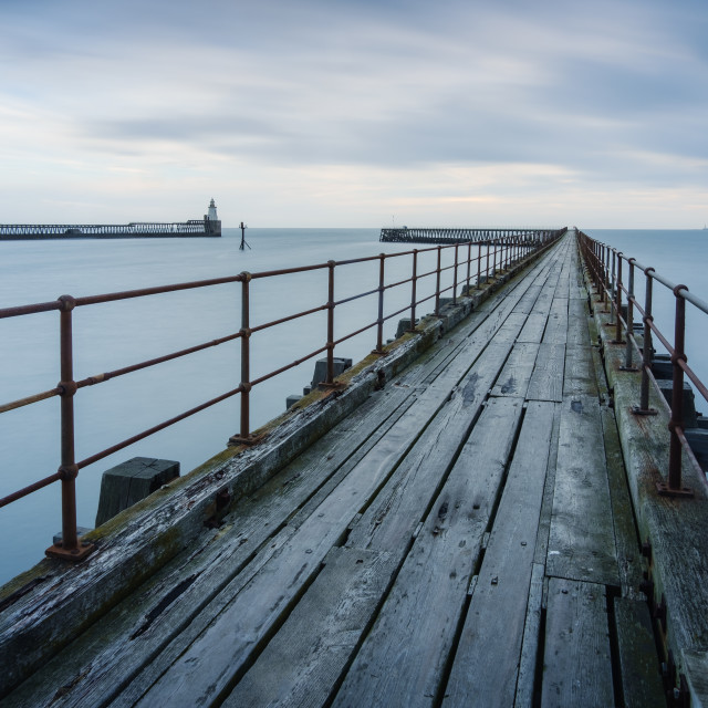 "Pier at Blyth, Northumberland" stock image