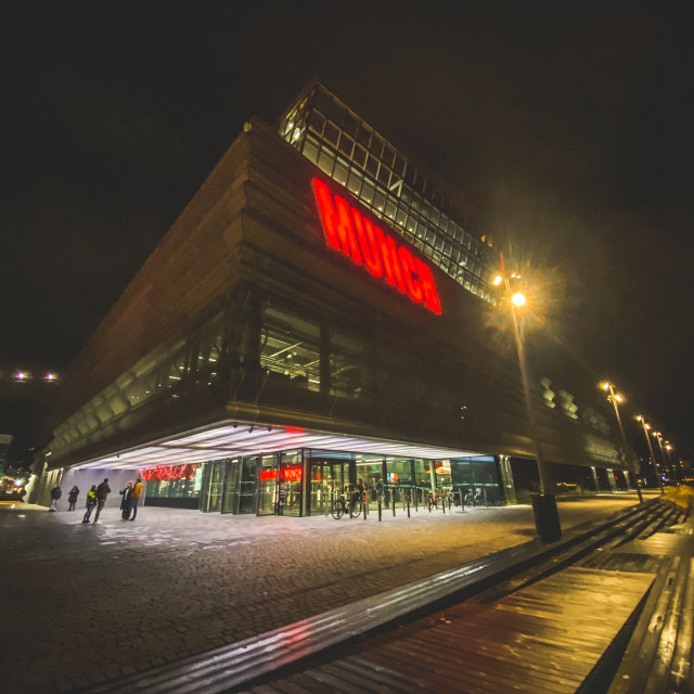 "Munch Museum at night" stock image