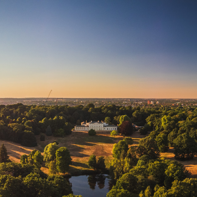 "Kenwood House Hampstead Summer Evening Panorama" stock image