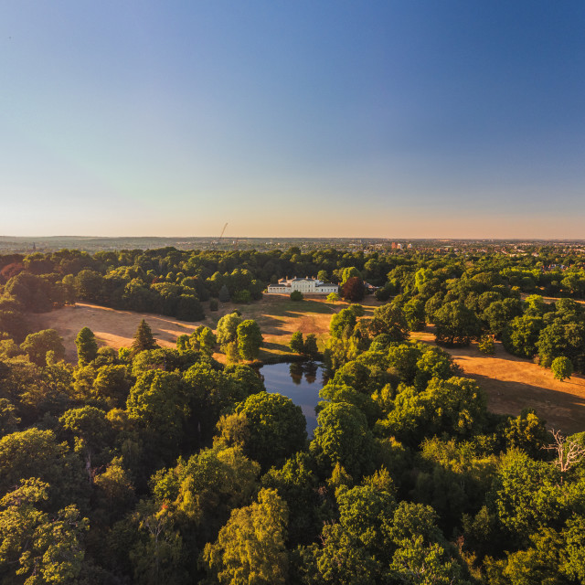 "Kenwood House Hampstead Summer Evening Panorama" stock image