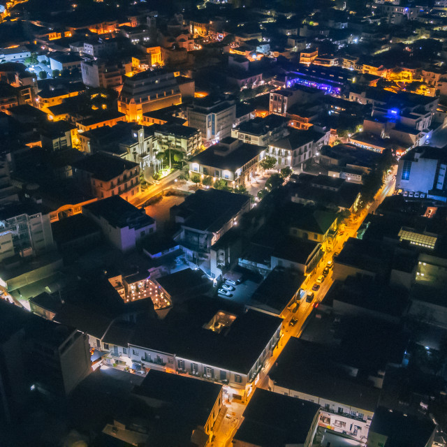 "Limassol at Night Drone" stock image