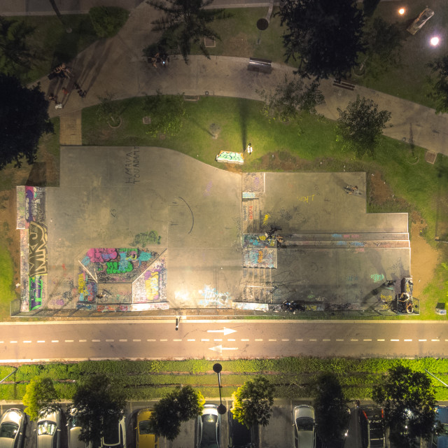 "Molos Skate Park Birds Eye View" stock image