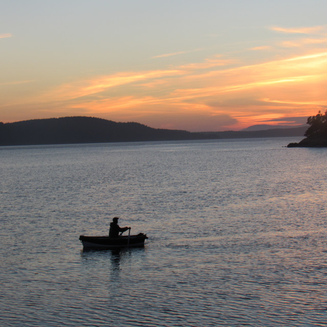 "Sunset paddle" by Allison Hawk - $26.99 "Sunset paddle" stock image
