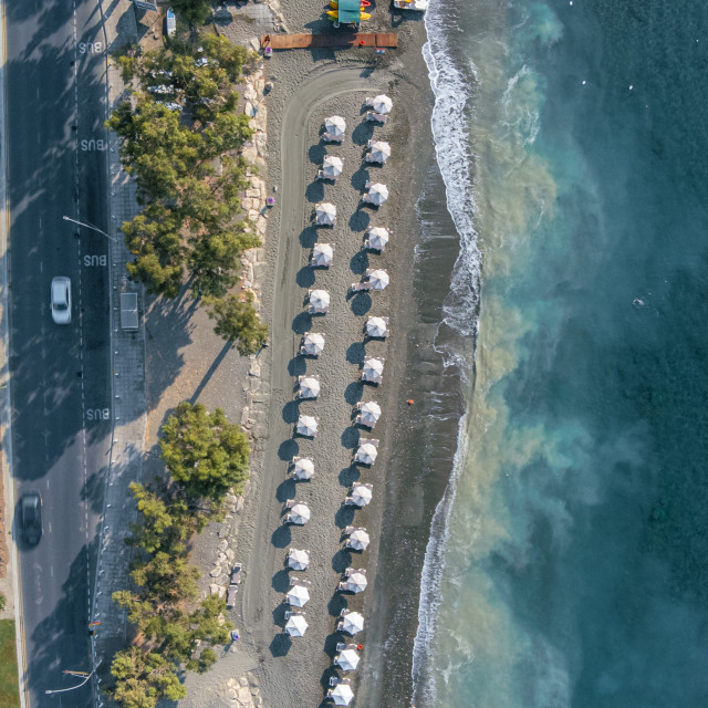 "Nice Beach Limassol Birds Eye View" stock image