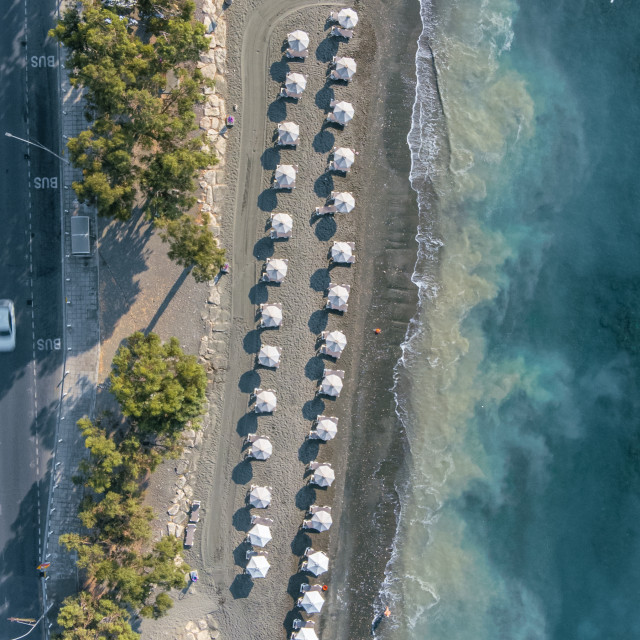 "Nice Beach Limassol Birds Eye View" stock image