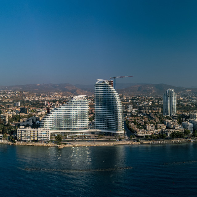 "Limassol Del Mar Panorama Drone Shot" stock image