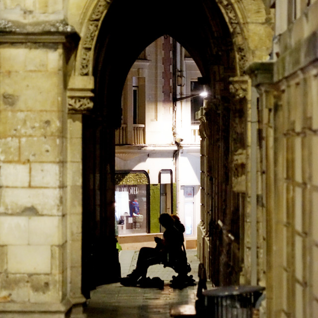 "on the bench under the city hall" stock image