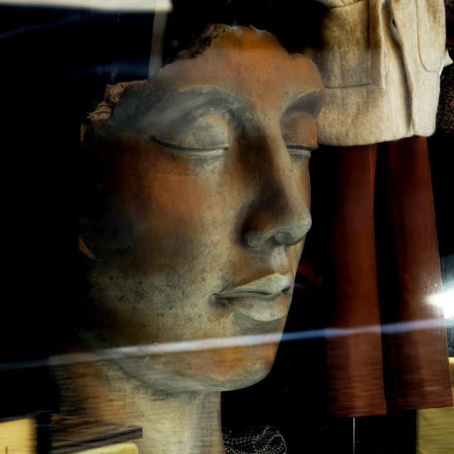 "A face in the vitrine" stock image