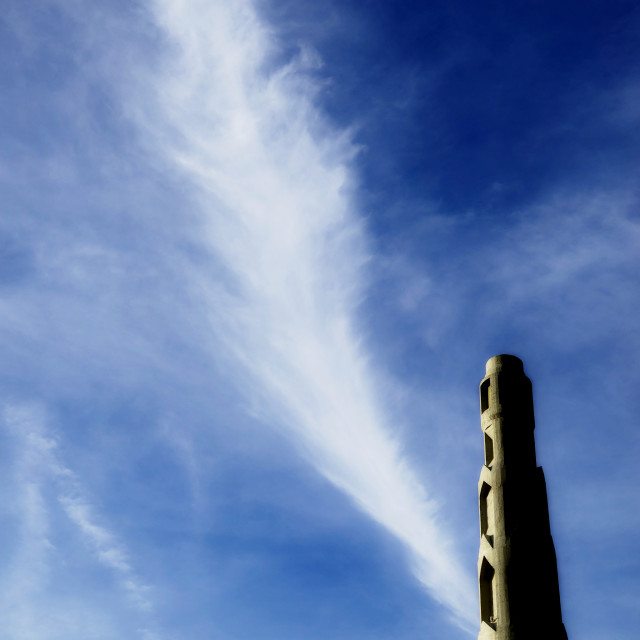 "Special cloud and a smoking pole" stock image