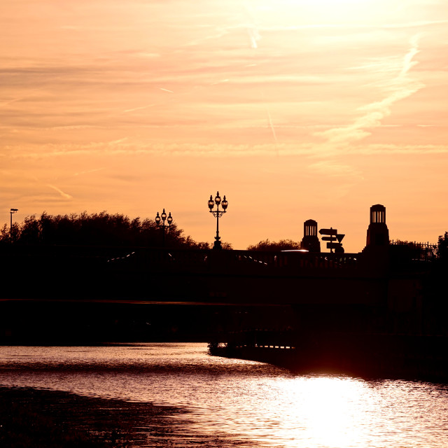 "Sunset over st. quentin canal" stock image